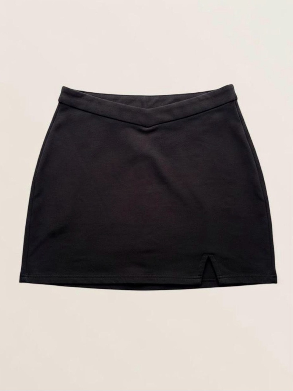 Princess Polly Black V-Waist Mini Skort with Front Notch